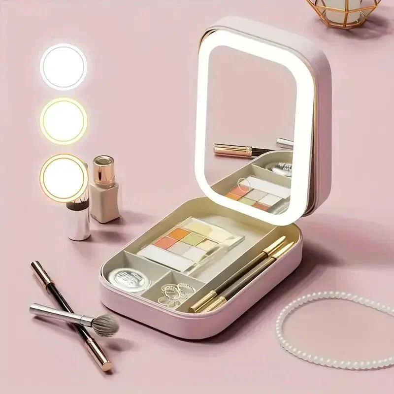 Makeup Box with LED Mirror