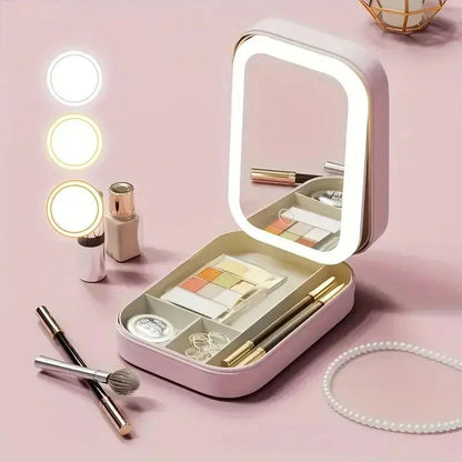 Makeup Box with LED Mirror