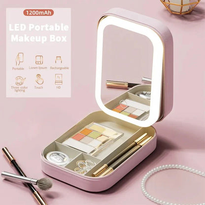 Makeup Box with LED Mirror